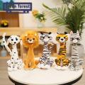 Green forest Animal Plush Doll Built-in Plastic Steel Cute Stuffed Tiger Cat Puppy Lion Toy. 