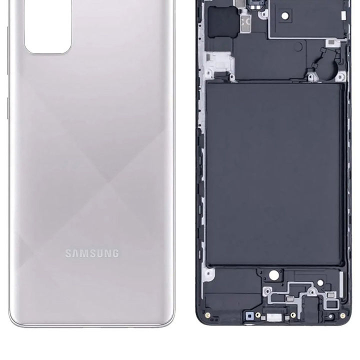 Samsung Galaxy A71 Complete Replacement Back Body Casing Housing Kit For Samsung Galaxy A71 - Silver - Premium