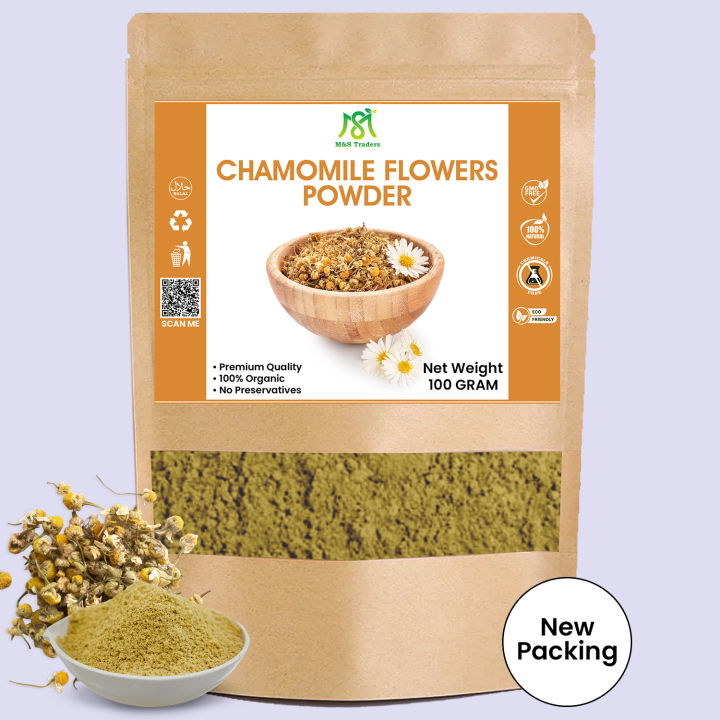 Chamomile Tea Flowers Powder | Matricaria Chamomilla Powder (Gul Babona Powder) - 100 Grams