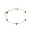 Lucky Eye Blue Turkish Evil Eye Bead Anklet Gold Silver Color Foot Chain Ankle Bracelet Adjustable for Women Girls Jewelry BE25. 