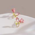 Alloy Pink Earrings Feminine Charm 1.8*1.4cm Tulip Earrings  Studs for Casual Outings Formal Events Young Adults Gift Option Accessory Collection. 