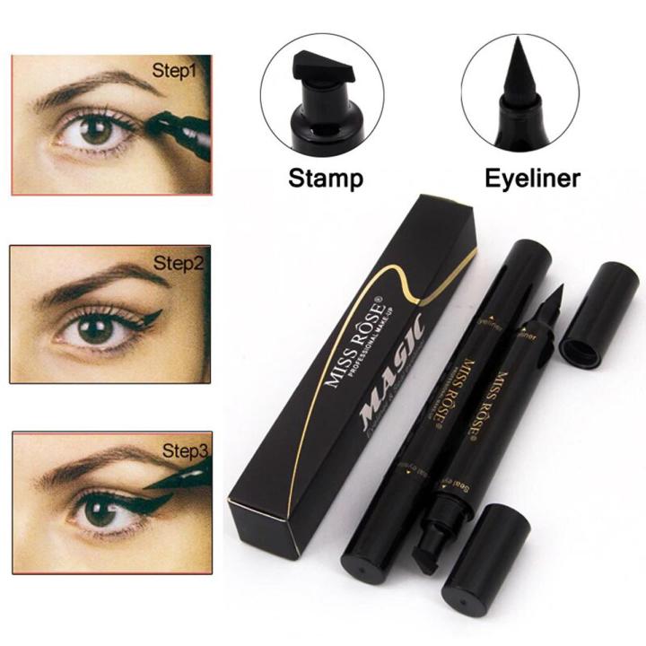 Liquid Eyeliner Stamp Pencil Waterproof Eye Liner Black Color Eye Pencil