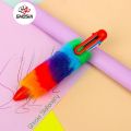 Bold Colors Rainbow Fur Pen Multi Color 6-in-1 Pen Fuzzy Pom Pom Pens Colorful Kawaii Stationery – 601A. 