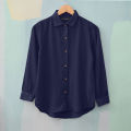 Women's Button Down Shirt Navy. 