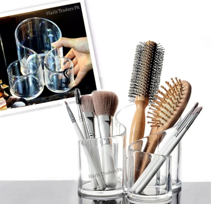 Lipstick Holder and Organizer Acrylic Round Lip Gloss Stand Makeup Storage Organizer Makeup Brush Holder S Shape Style