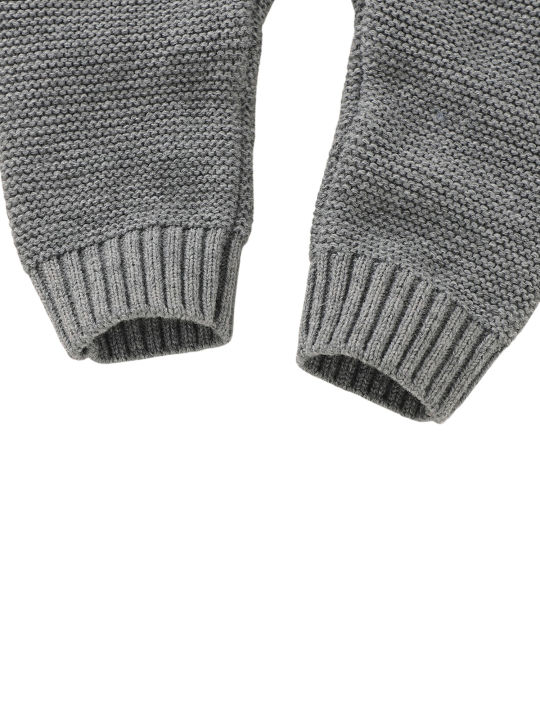 Baby%20Boys%20Casual%20Knitted%20Romper,%20Grey%20Turn-down%20Collar%20Long%20Sleeve%20Button-down%20Jumpsuit%20-%20Image%205