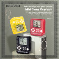 Pocket Mini Game Machine Keychain Backpack Pendant Classic Nostalgic Tetris Game Puzzle Decompression Toy. 