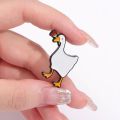Cartoon Goose Brooch Enamel Pin Animal Duck Rose Bread in His Mouth Wholesale Badge Lapel Friends Backpack Women Men Jewelry. 