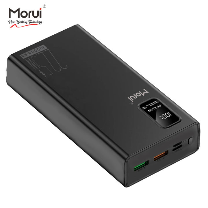 Morui Powerbank 30000mAH, 20000mAH, 10000mAH - Long Lasting Battery With 22.5w Super Fast Charging - Power Bank For Airpods And Mobile - Multiple USB Ports , Type C And Digital Display Powerbank - Universal Device Charger - Compatible With All Phones.