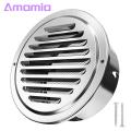 Stainless Steel Vent Cover Air Vent Cover Stainless Steel Exhaust Pipe Grille Flat Ducting Wall Inlet with Built-in Fly Screen Mesh Ventilation Rainproof Vent Cover. 