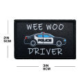 Wee Woo Driver Patch - Police Car, Ambulance EMT, or Fire Engine Driver - Funny 2x3 Removable Patch with Hook and Loop Backing. 