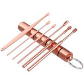 Portable 6 Piece Set Ear Pick Ear Cleaner Earwax Removal Tools Kit Ear Spoon Ear Wax Picking With Storage Tube. 