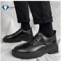 LAMALILI Business Leather Shoes For Men British Black Lace-up Shoes Casual Formal Leather Shoes. 