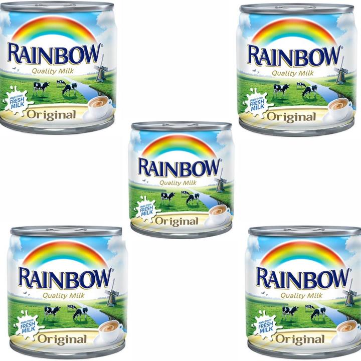 Rainbow evaporated Original milk 170ml (Imported & Original) Pack of 5 Imported Saudi