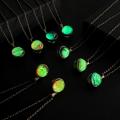 Personality Galaxy Pendant Necklace Eight Planets Luminous Double-Sided Retro Pendant Necklace Earth Glow In The Dark. 
