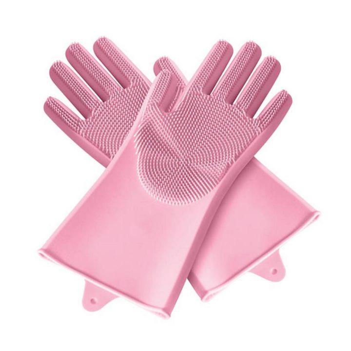 1 Pair Silicone Pet Dogs Cats Hair Cleaning Bathing Grooming Massage Gloves
