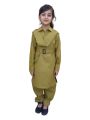 Khaki Army shalwar kameez for girls (3-14 yrs.). 