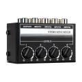 4 Channel Stereo Audio Mixer Support RCA Input and Output Mini. 