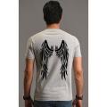 Wings Printed Round Neck Half Sleeves T Shirt. 