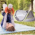Outdoor Comfort: The SANSBUG 1-Person Popup Screen Tent with Tarp Floor (Small). 