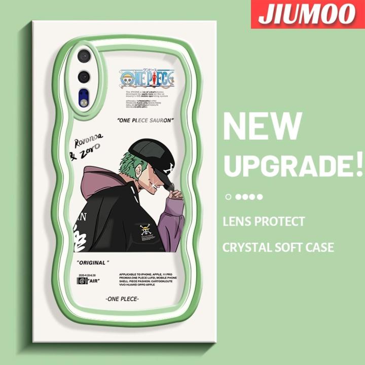 JIUMOO Casing For Huawei P20 P20 Pro Case Fashion Roronoa Zoro With Hat Makaron Colorful Wave Border Soft Clear Shockproof Phone Cases Creative Camera Animation Fire Shadow Casing Simple Silicone Protective Cover