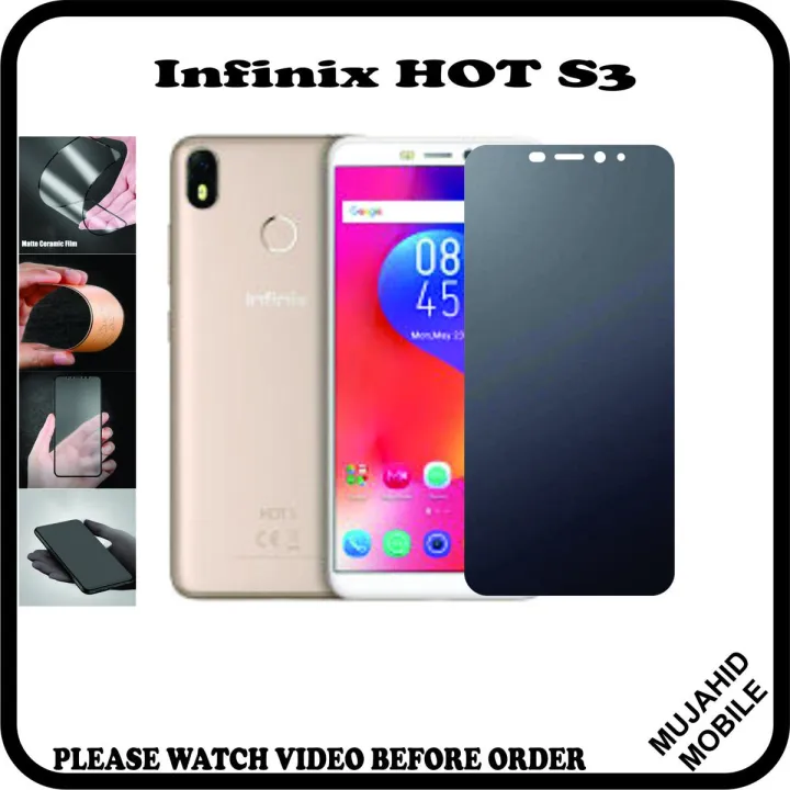 Infinix%20Hot%20S3%20(X573)%20Matte%20Ceramic%20Flexible%20Unbreakable%20Front%20Film%20Gorilla%20Protector%20Matt%20Finish%209H%20Not%209D%20For%20Game%20M13T%20-%20Image%202