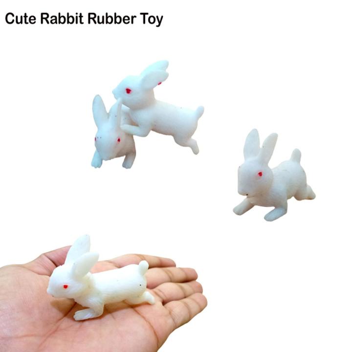 Cute Rabbit high quality rubber toy for kids - zoo - (Multiple Packs)