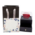 Preserved Rose Flower Design Ring Necklace Display Holder Jewelry Storage Box. 
