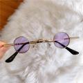 Vintage Rock Punk Man Sunglasses Classic Small Round Sunglasses Women Wide Bridge Metal Frame Black lens Driving Eyewear. 