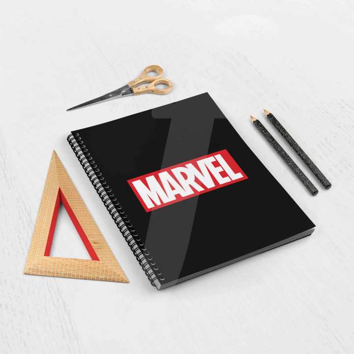 Marvel Logo Design Spiral Notebook Printed Customized Notebooks for University College and Best for Students cute Notebooks by Favourite Plus