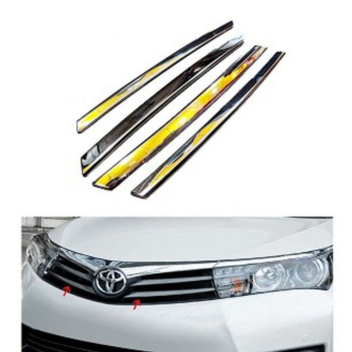 For Toyota Corolla Altis 2014 2015 2016 2017 Car Body Styling Cover Detector ABS Chrome Trim Front Up Grid Grill Grille Hoods 4pcs