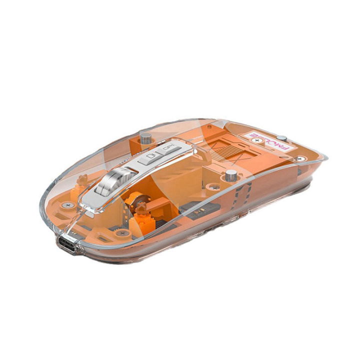 Transparent Gaming Mouse Bluetooth Wireless Mouse with RGB Light Rechargeable Mouse for PC Gamer Accessories,A