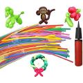 (Pack of 1) Long Balloons with 1 Free Small Balloon Air Pump (Mixed Colours). 