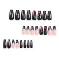 New Long Ballerina False Nails Aurora French Nail Tips Full Cover Simple Lines Fake Nails DIY. 