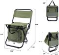 LEADALLWAY  Fishing Chair with Cooler Bag Compact Fishing Stool Foldable Camping Chair. 
