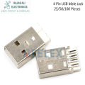 10/25/50 Pieces  USB 3.0 4-Pin Male Port Connector  Jack Solder USB Repair Replacement Adapter Mobile Charger. 