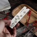 Stainless Steel Bookmarks Hollow Metal Bookmarks Tasse with Red Knot for Kids Students Gift School Supplies. 