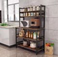 5-shelf Kitchen Bakers Rack with Hutch Industrial Microwave Oven Stand Free Standing Kitchen Utility Cart. 
