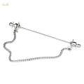 Fashion Mens Shirt Collar Bar Pin with Chain Suit Decor Necktie Tie Clips Badges Brooch Pin Collar. 