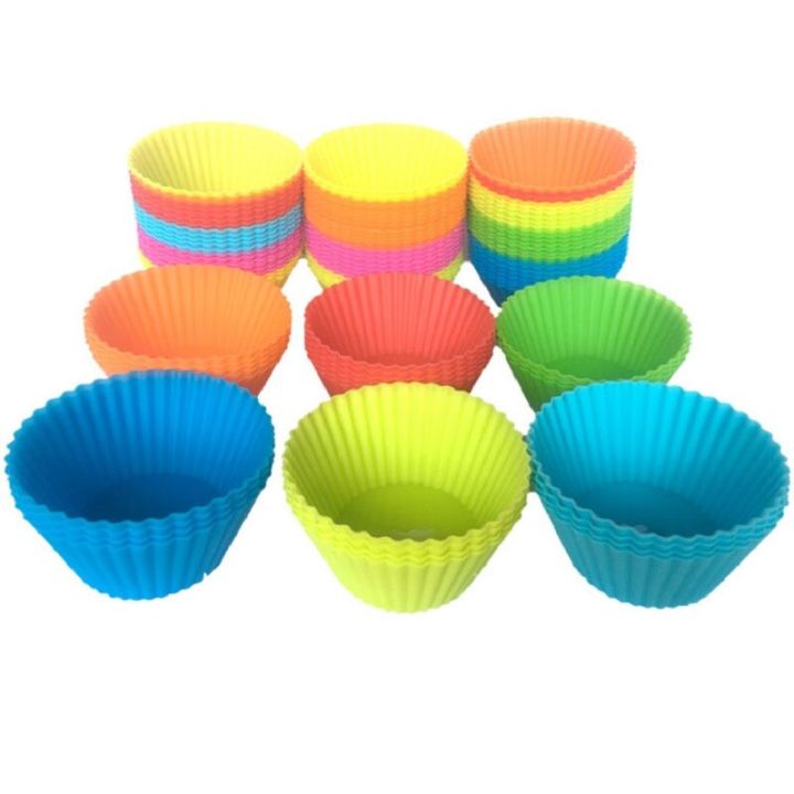 【shengxiong6525】12Pcs 7Cm Muffin Silicone Cupcake Liners Mold Kitchen Craft Silikon Form Cupcake Silicone Mold Cake Cozinha