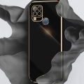 Biruiqu for Infinix Hot 10s Back Cover Luxury 6D Plating Frame Shiny Bling Phone Pounch Soft Silicone Square Phone Case. 