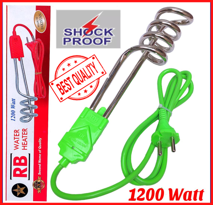 Water Heating Rod 1200W Shock Proof / Steel Boiling Immersion Rod / Electric Multi-function Portable Water Heater Home Kitchen Washroom Use