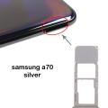 Samsung A70 Silver Dual Sim Card Tray And Micro SD Card Slot Holder. 