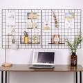 Grid Wall Panel Decorative Rack Clip Photo Holder,Multi functional Hanging Display Wall Storage. 