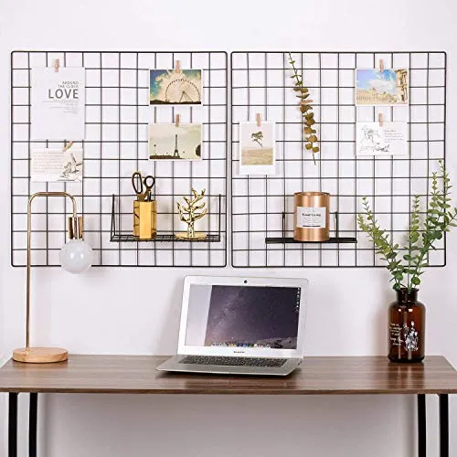 Grid%20Wall%20Panel%20Decorative%20Rack%20Clip%20Photo%20Holder,Multi%20functional%20Hanging%20Display%20Wall%20Storage%20-%20Image%202