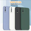 Original For VIVO Y12A Silicone Full Cover Case Classic Solid Color Phone Case Cover. 