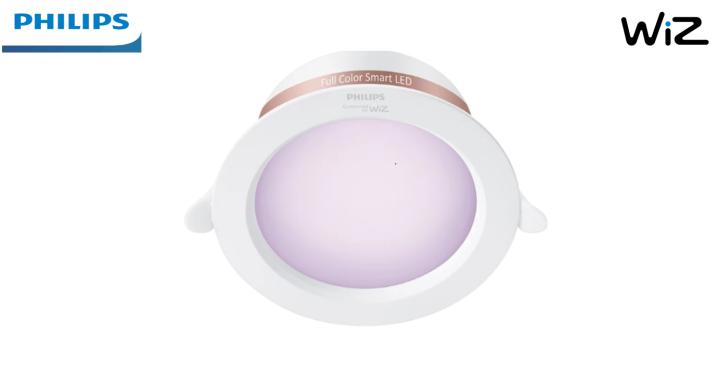 Philips WiZ WiFi Recessed RGB Downlight- Dia 4" 6.5W- Pack of 4- 16 million colors- Voice control with Google Assistant, Alexa or Siri shortcuts