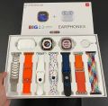 7 in 1 Ultra Smart Watch with Wireless Earbuds & 7 Interchangeable Straps – Bluetooth Calling, Sports Modes & Water Resistant Smartwatch for Men & Women. 