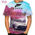 2024 hot sale Forza Horizon 4 3D stereo T-shirt sports car men's women's street style short sleeve T-shirt fashion clothing. 