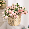 Green Home Artificial Rose Flower Aesthetic Table Centerpiece Faux Silk Flower. 